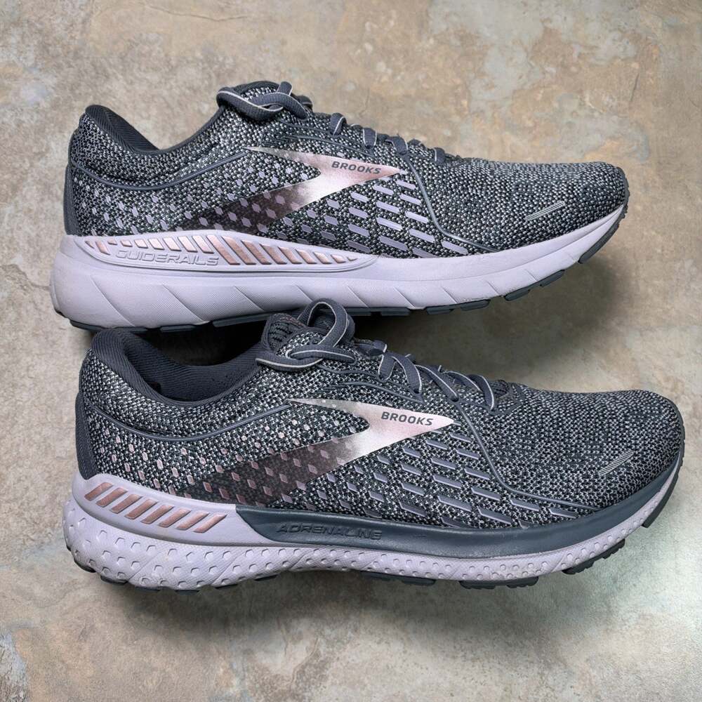Brooks Adrenaline GTS 21 Womens Size 11.5 Gray Pink Athletic Running Shoes